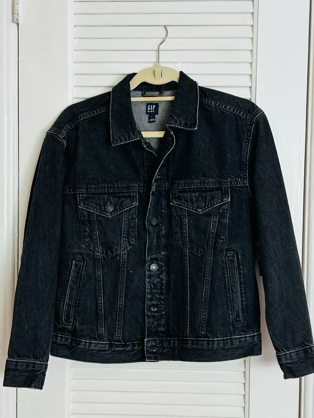 GAP Kids Black Denim Jacket Lightweight Shirt Jacket